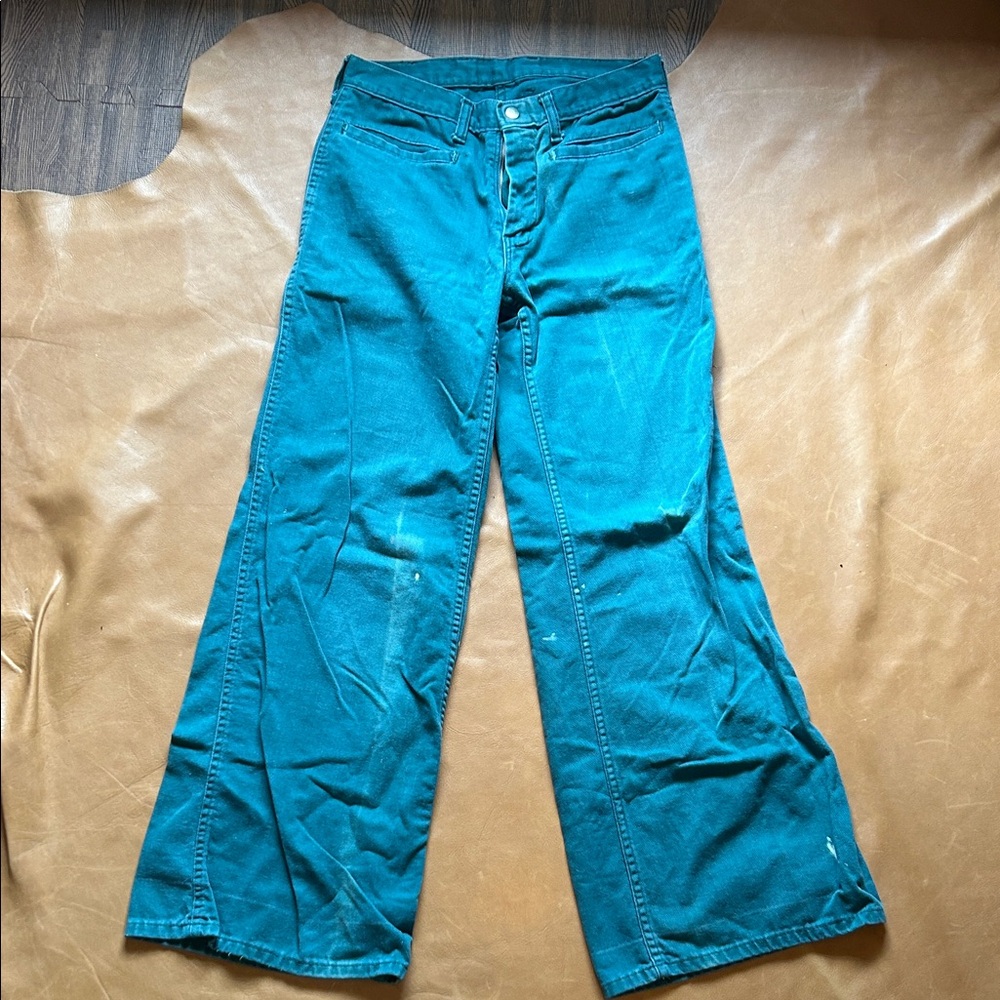 Vintage Teal Casual Pants